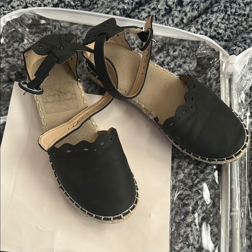 Black Dress Shoes with Suede Finish and Ankle Strap